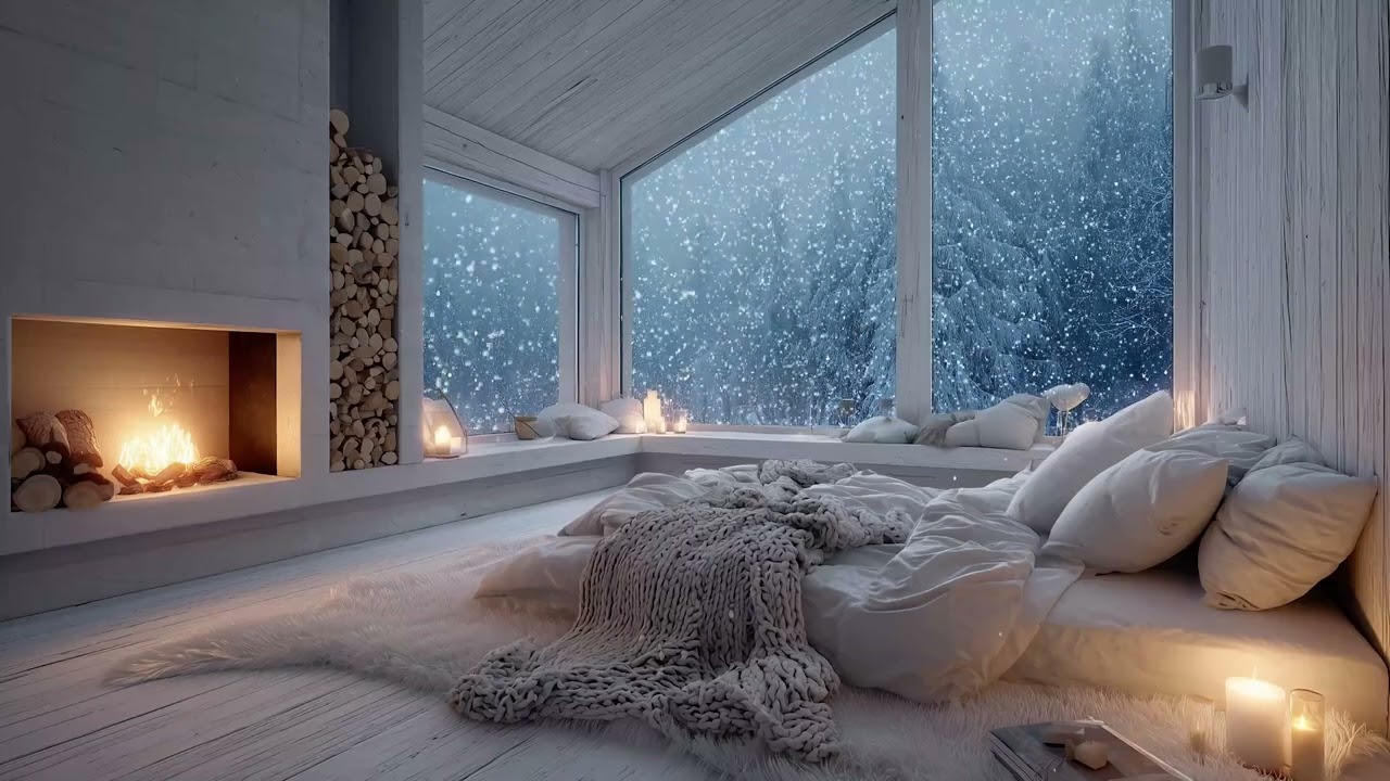 Relaxing Piano & Fireplace Ambience for Deep Sleep, Study Focus, and Calm Nights
