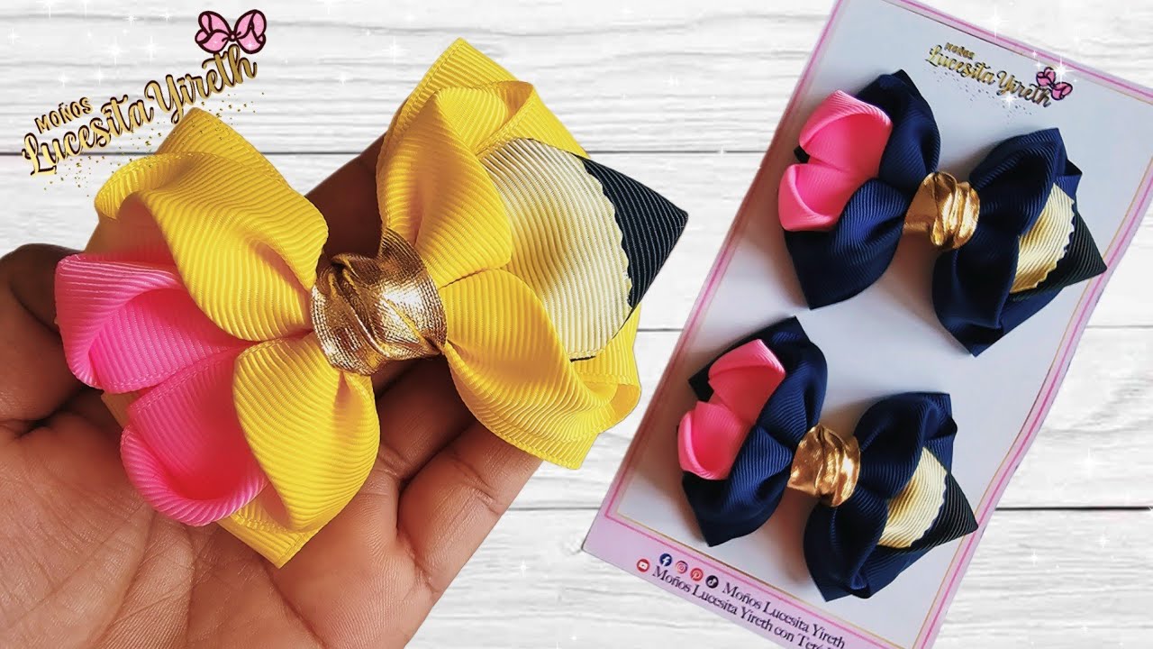 Lazos en forma de lapiz con listón de 3.8 cm#tutorial#moños #lazos #facil #moñosdeliston#lápiz#diy