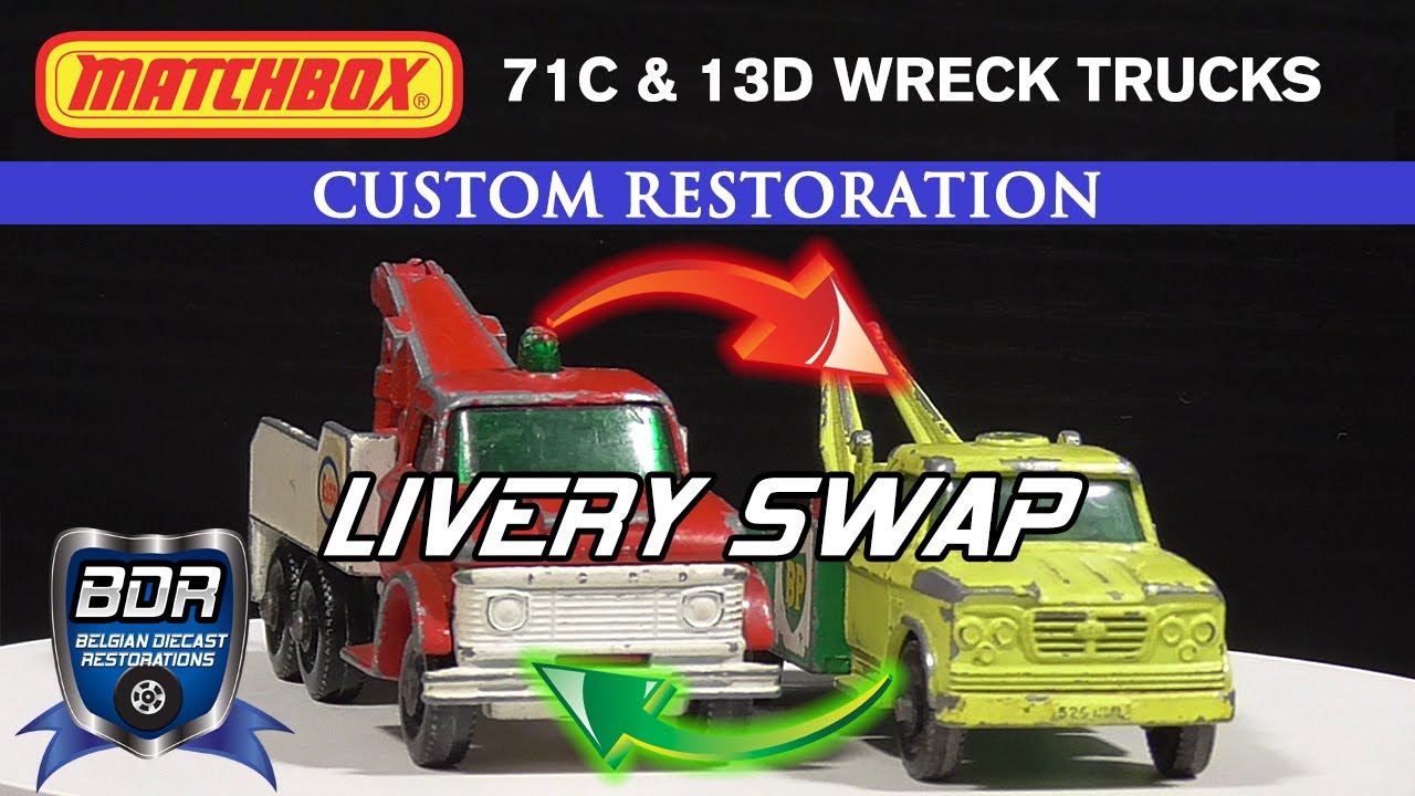 Замена ливреи на Matchbox 13D и 71C для грузовиков, восстановленных методом литья под давлением