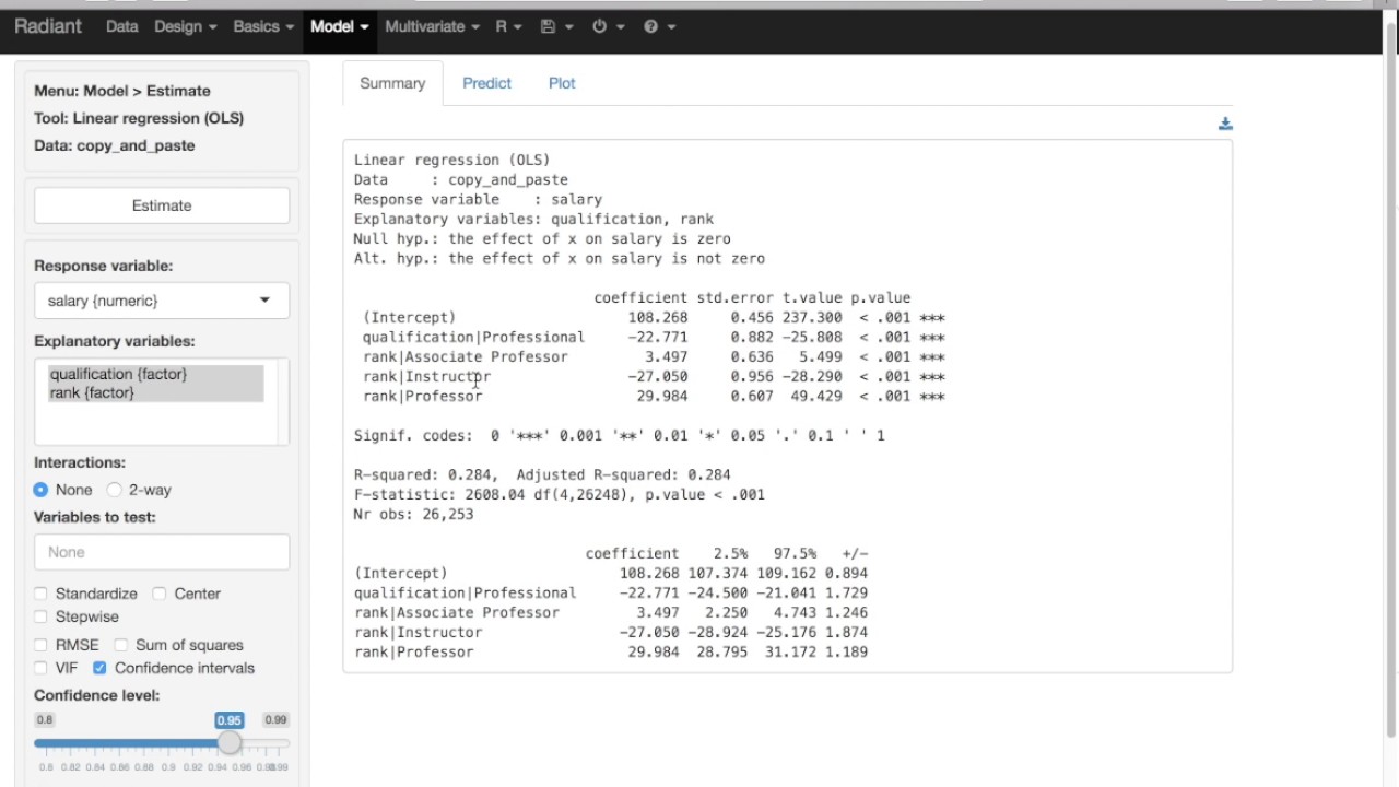 Radiant Tutorial: Construct and work with dummy variables