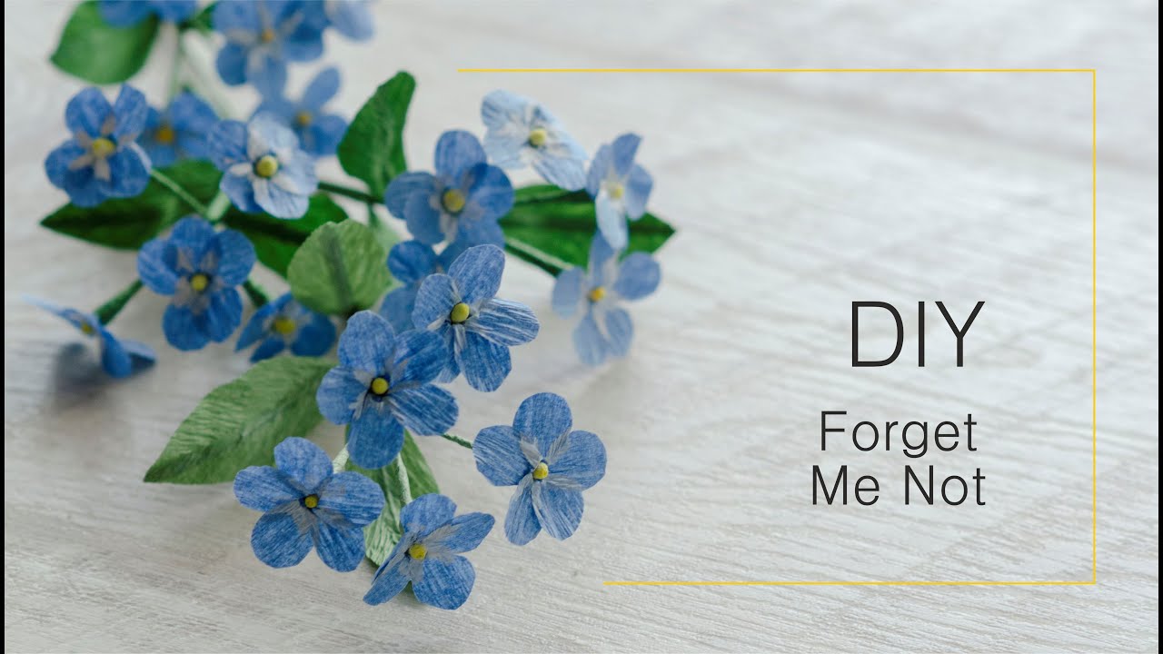 How to make FORGET-ME-NOT FLOWERS from crepe paper
