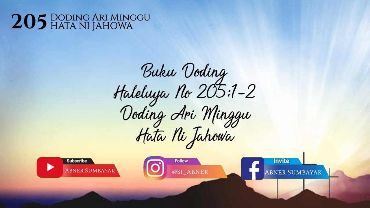 Buku Doding Haleluya No 205:1-2 | Hata ni Jahowa | Panduan Bernyanyi