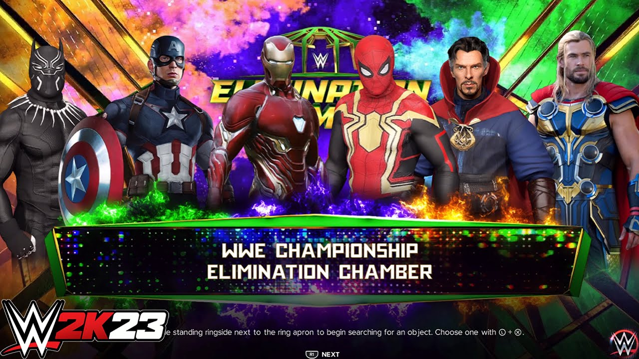 Avengers 6-Man Elimination Chamber Championship Match | - WWE 2K23 PS5 [4K]