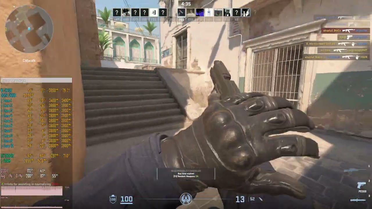 Counter-Strike 2 - Xeon W-2150B, RX 7900XT, 1080p Low, FPS