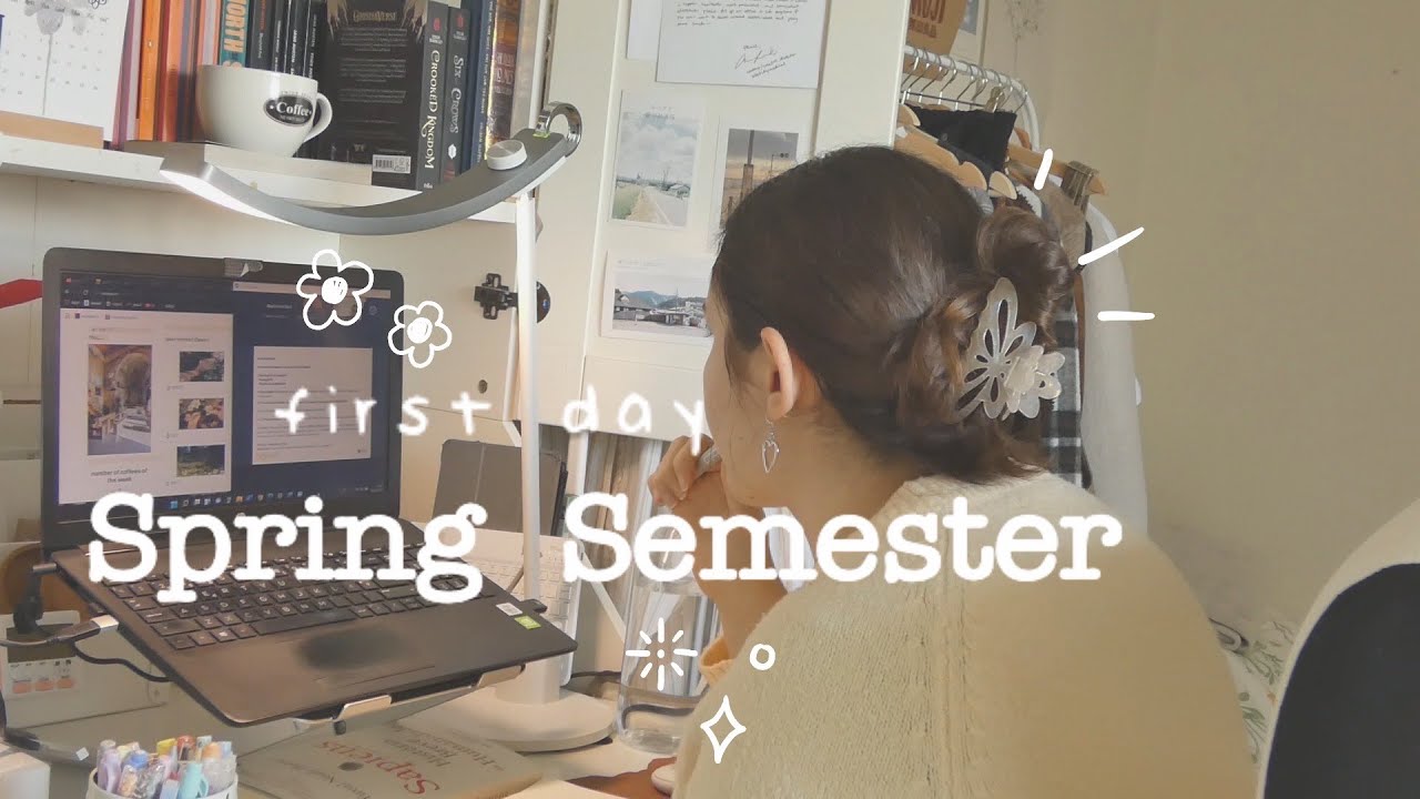 first day of spring semester 🌸🎞 study vlog