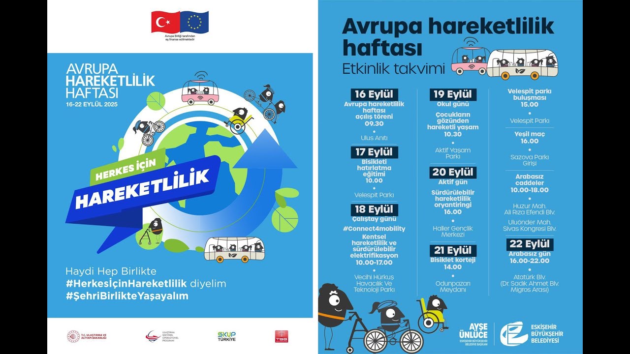 16-22 Eyl&uuml;l 2025 Avrupa Hareketlilik Haftası Eskişehir Etkinlikleri