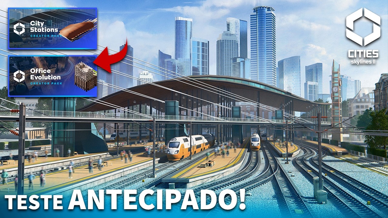 NOVOS PACOTES DE CRIADORES + a estação mais LINDA do Cities Skylines 2