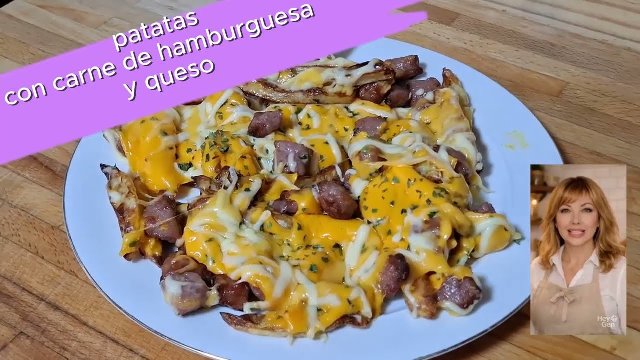 Patatas increíbles con carne de hamburguesa y queso 🧀