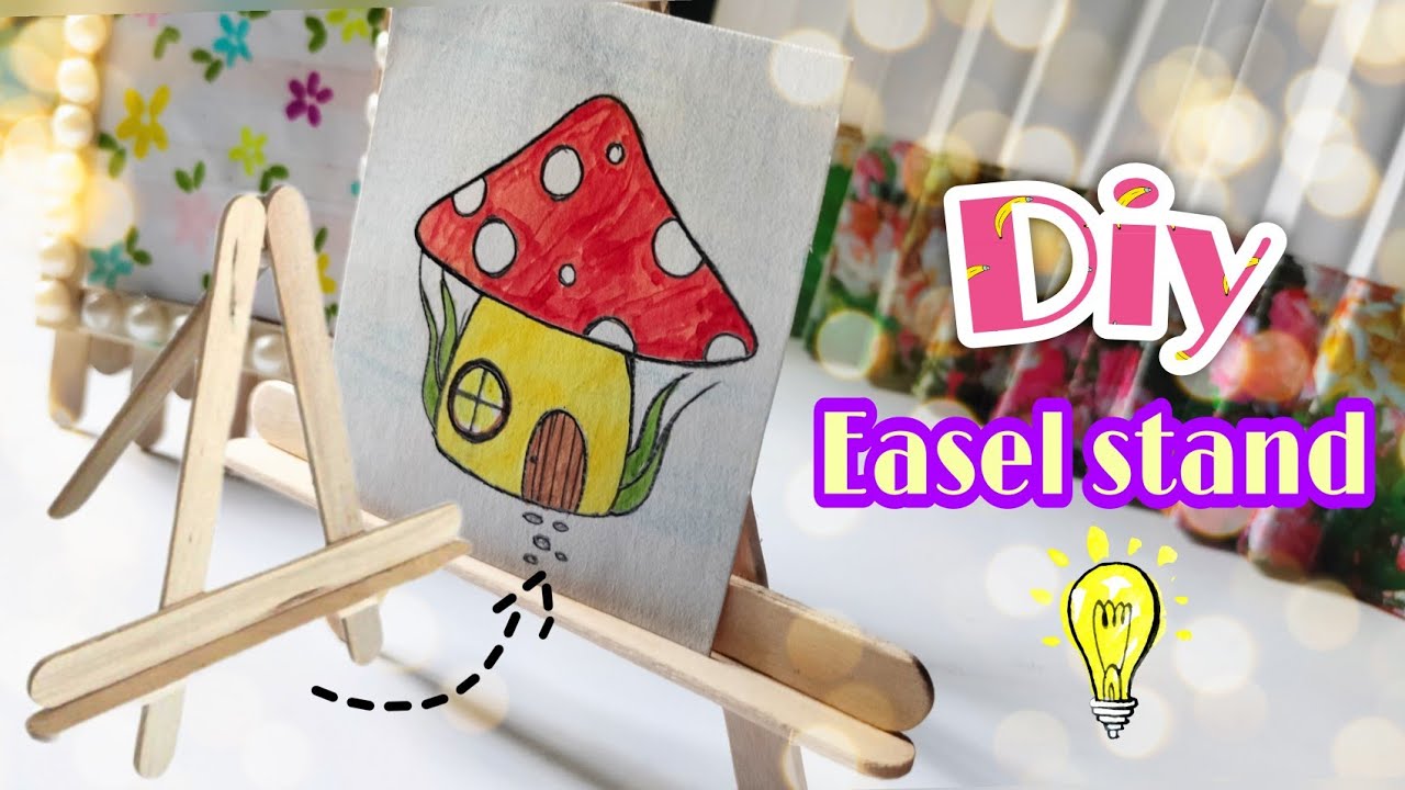 DIY: popsicle/Ice-cream Stick Easel /diy Mini easel stand #diy #craft #youtubeshorts #shorts