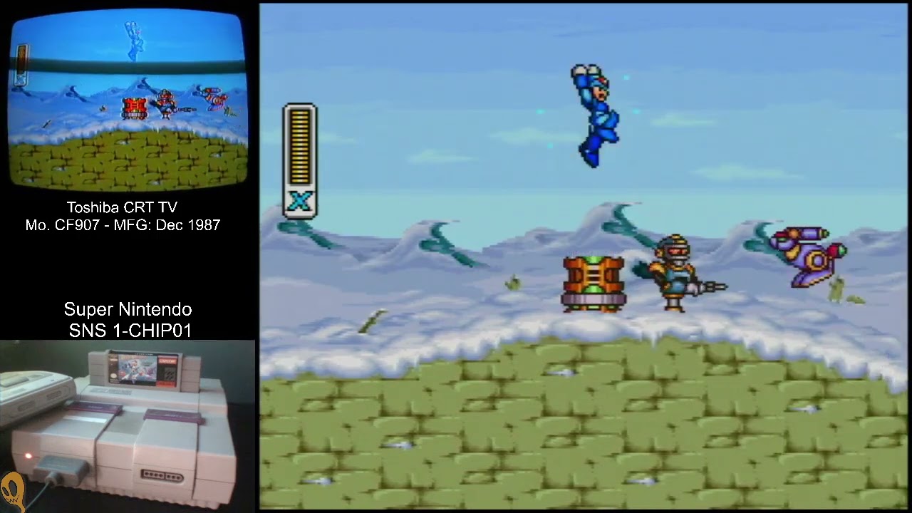 Long Play Megaman X USA [One Life] Full Game (Vanilla - OEM) - Real HW 4:3 US 1CHIP Mobo / CRT TV