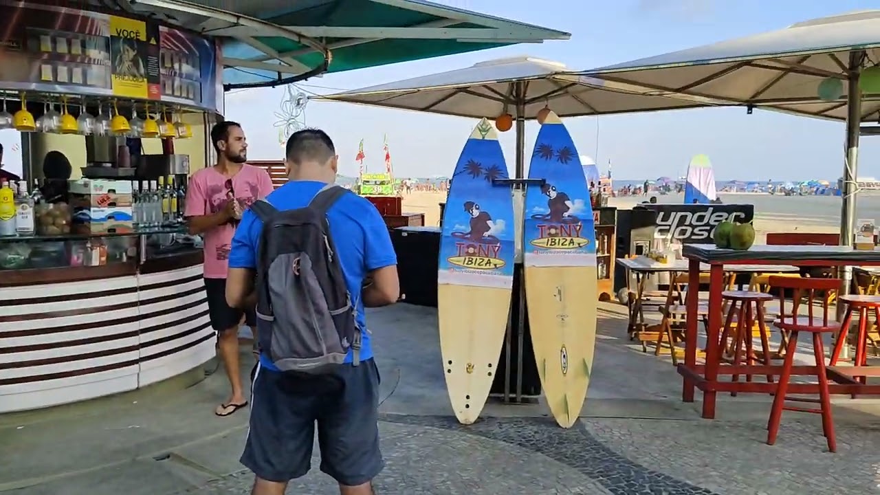 Walking Beach Leme Rio de Janeiro Brazil Praia do Leme