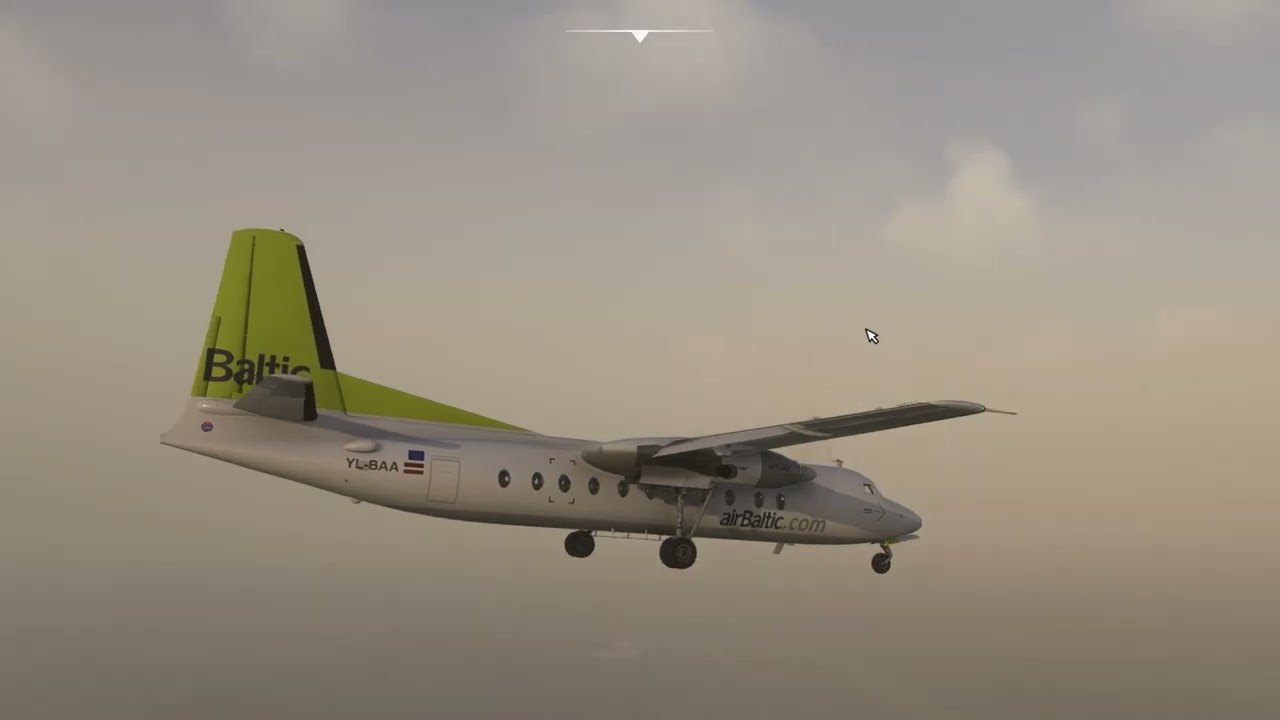 MSFS Fokker F27 Air Baltic landing in Vilnius (EYVI) Airport.