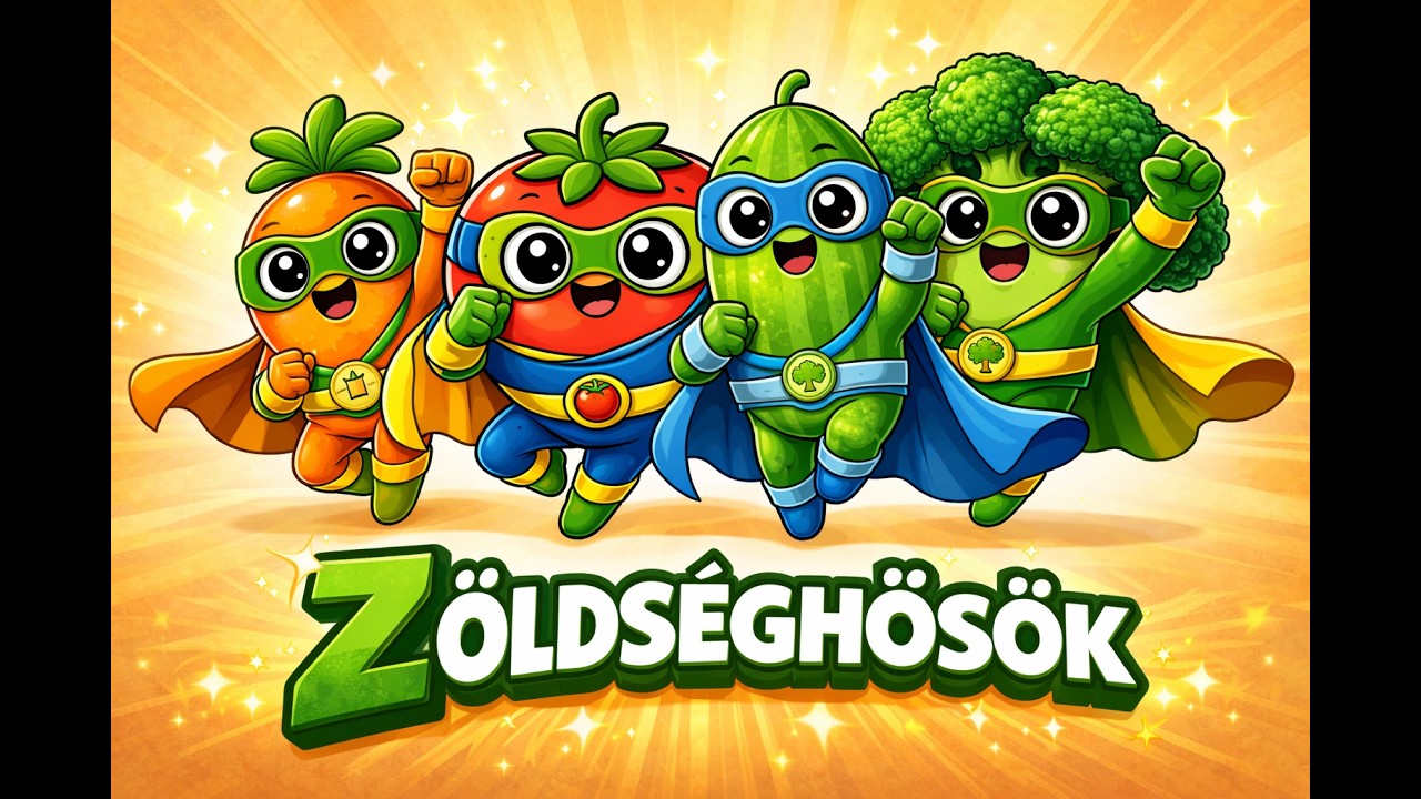Zöldséghősök 🥦🍅 | Szuperhős Zöldség Dal Gyerekeknek | Healthy Veggie Superheroes Song for Kids