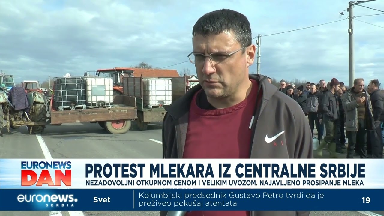 Euronews TV - Protest mlekara iz centralne Srbije