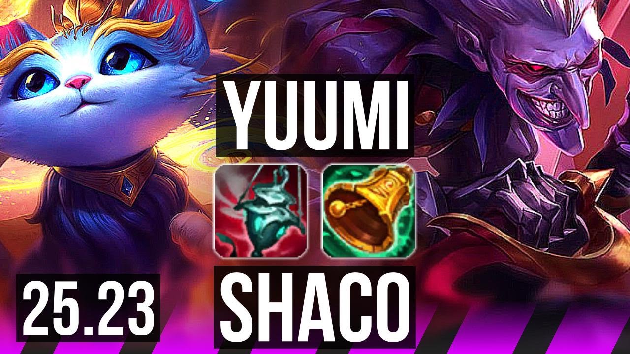 YUUMI & Tristana vs SHACO & Aphelios (SUP) | KR Master | 25.23