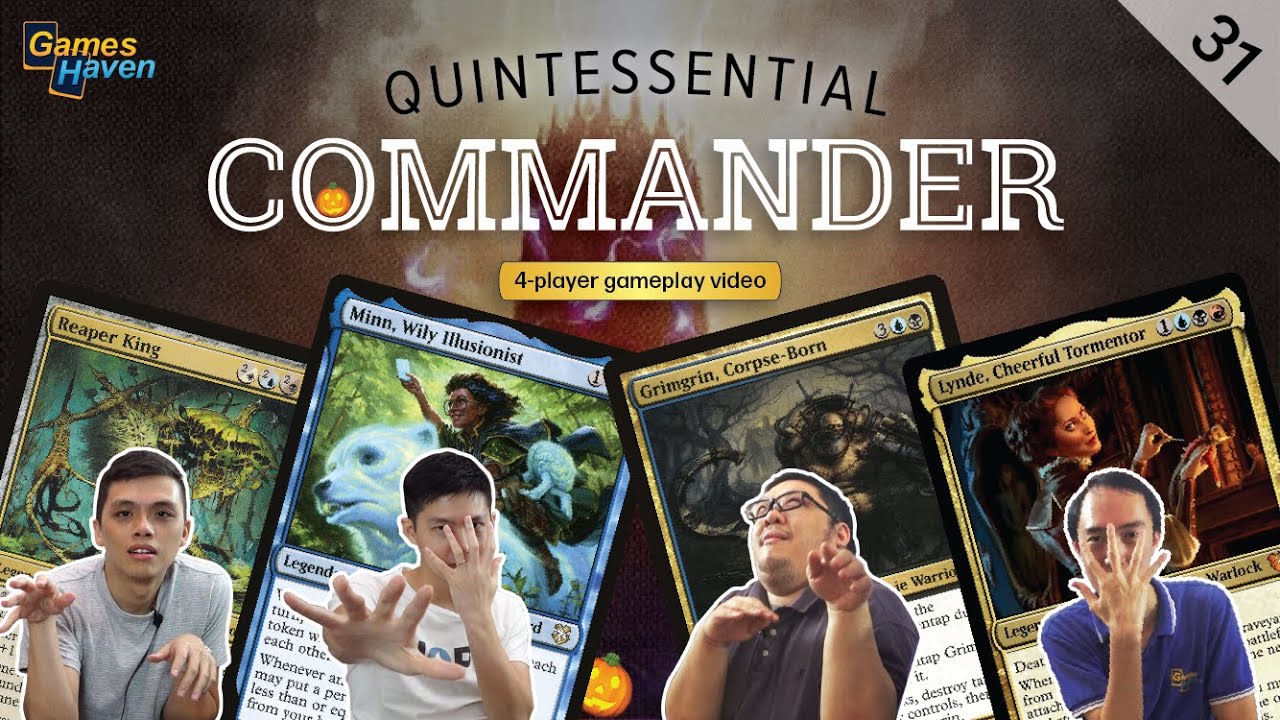 Minn vs Grimgrin vs Lynde vs Reaper King MTG EDH HALLOWEEEEN Gameplay | Quintessential Commander #31