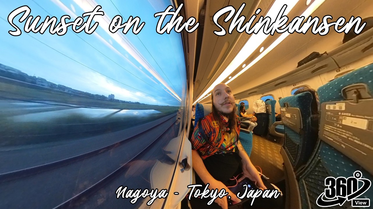 Sunset on the Shinkansen - Nagoya to Tokyo Japan | 360 Video