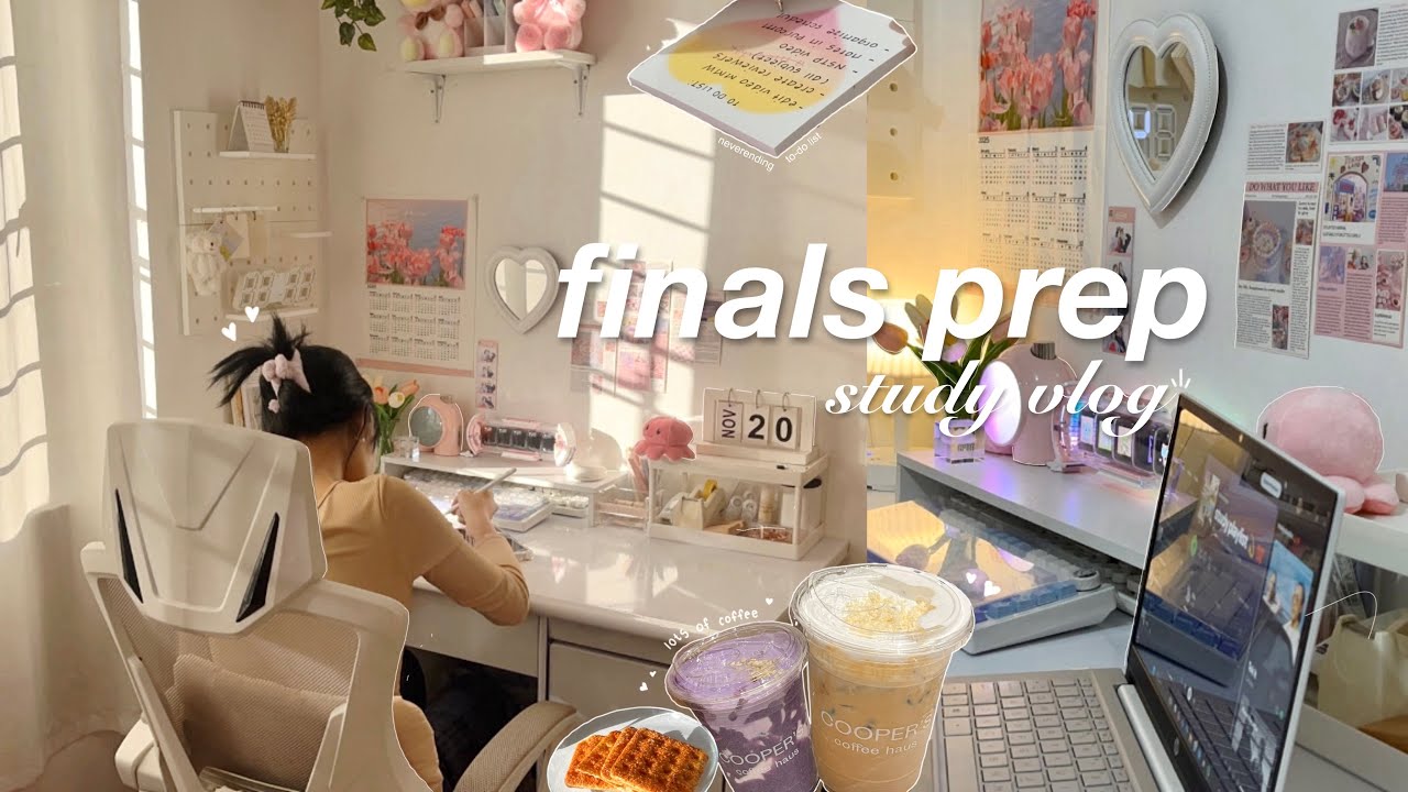 productive FINALS (prep) study vlog 📁🖇️ advance studying, note-taking, & neverending to-do list 😵‍💫