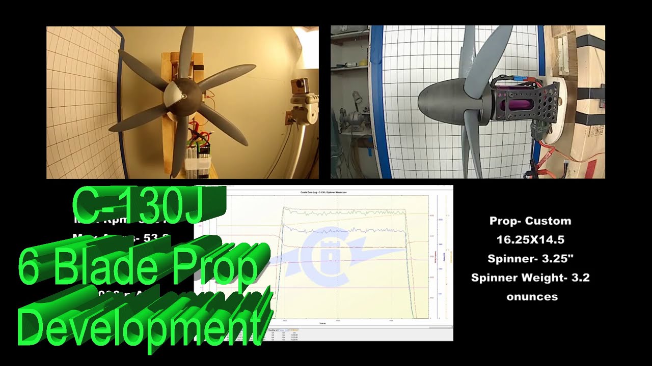 C-130J 1/10th scale- 6 blade Carbon Fiber Prop Development