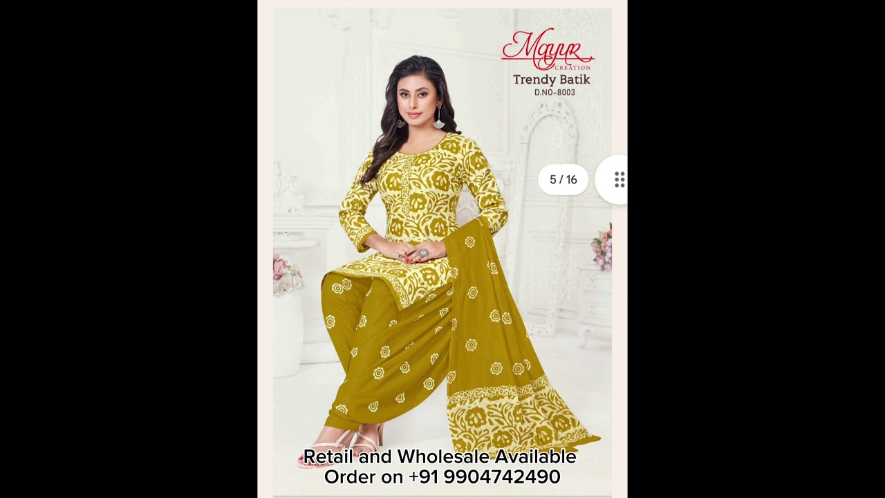 😍Mayur Dress material trendy Batik🤩 #shortsfeed #viral #dressmaterials#batiksuits #batik