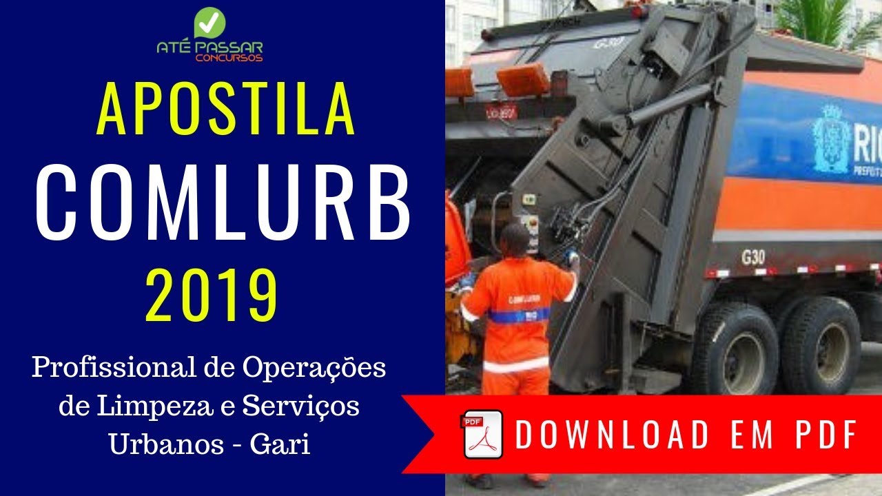 Apostila COMLURB 2019 Gari - Download em pdf
