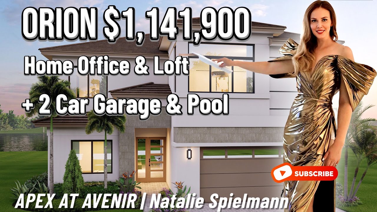 TOUR APEX AT AVENIR | ORION MODEL HOME | $1.1M LUXURY NEW BUILD WITH HOME OFFICE & LOFT | PALM BEACH
