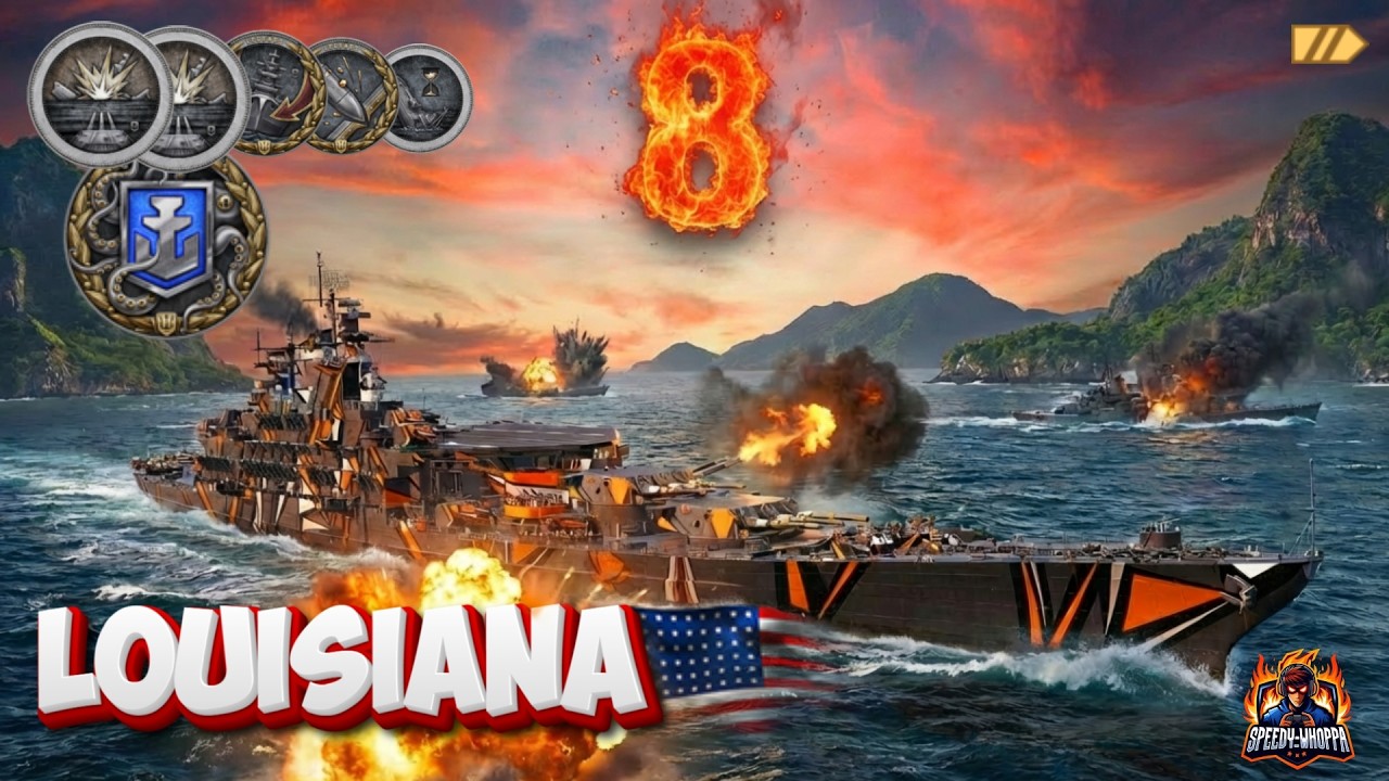 Louisiana wrecking crew 8 kills insane carry in World of Warships Legends