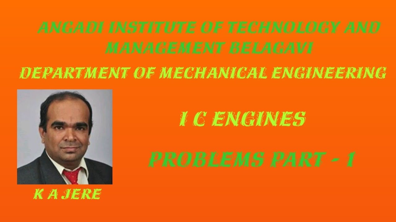 BME401 / 21ME52 / 18ME42 / 17ME43 / 15ME43  l C Engines Problems Part - 1