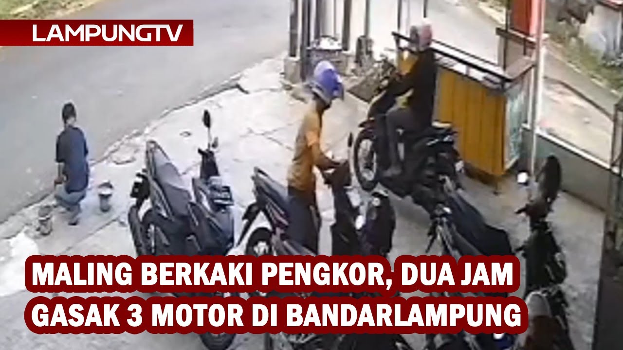 Maling Kaki Pengkor, Dua Jam Gasak 3 Motor di Bandarlampung