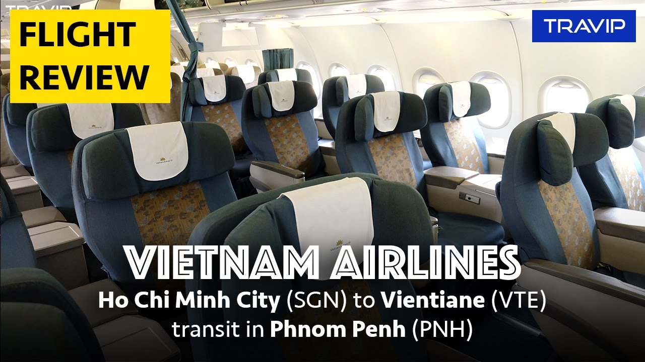 Vietnam Airlines trans-Indochina flight: Ho Chi Minh City to Vientiane (transit in Phnom Penh)