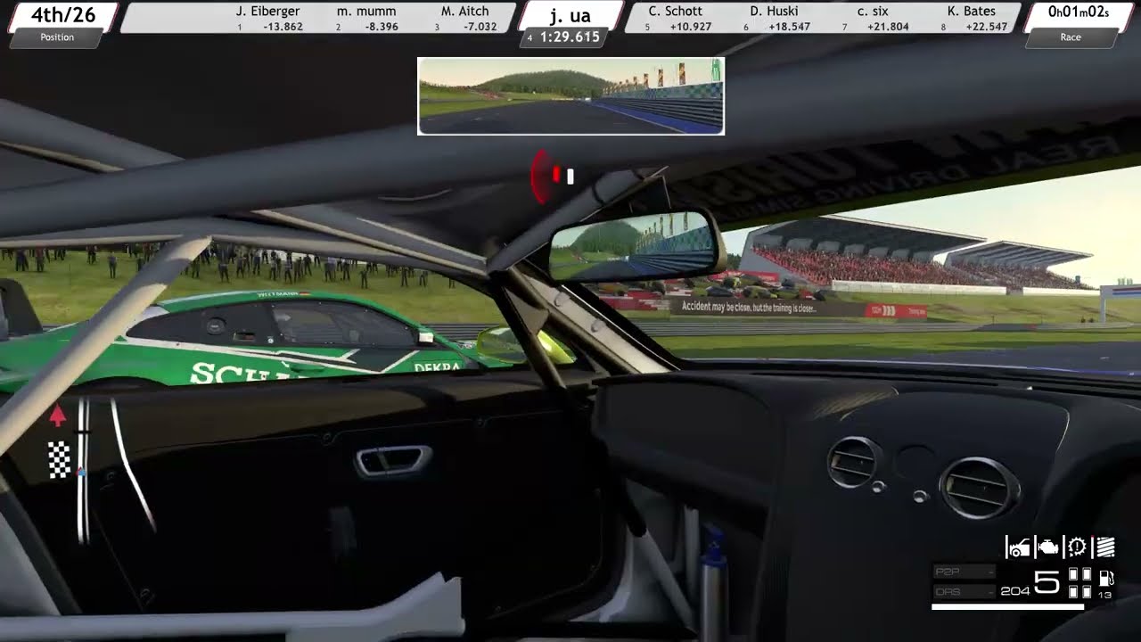 Every race here starts with damage RaceRoomRacing (Autodrom Most) daily race BENTLEY CONTINENTAL GT3