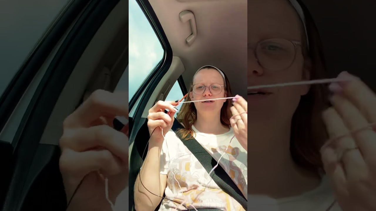 Testing my knitting speed in the car ~car ride knit along~ #knitalong #petiteknit