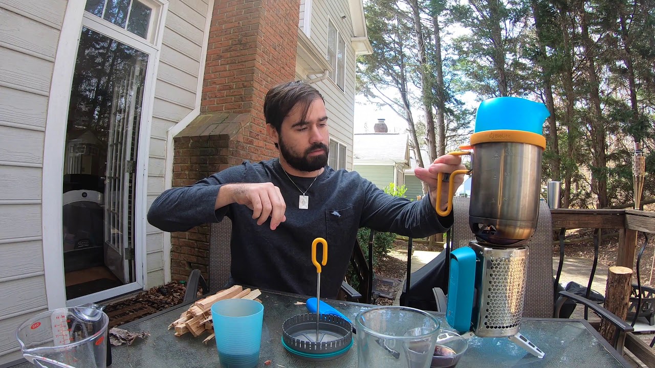 How-To Biolite Coffee Press Camping with Josh 3 of 4