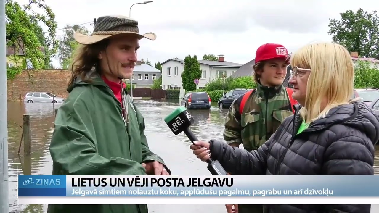 ReTV: Jelgavā simtiem nolauztu koku, applūdušu pagalmu, pagrabu un arī dzīvokļu