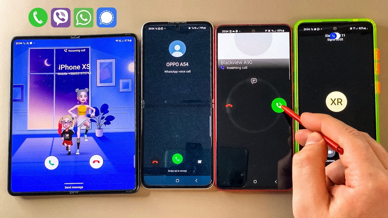 Samsung Z Fold 3 vs Z flip 3 vs Note 10 vs A52s WhatsApp, Viber, Signal Social Apps & Incoming Call
