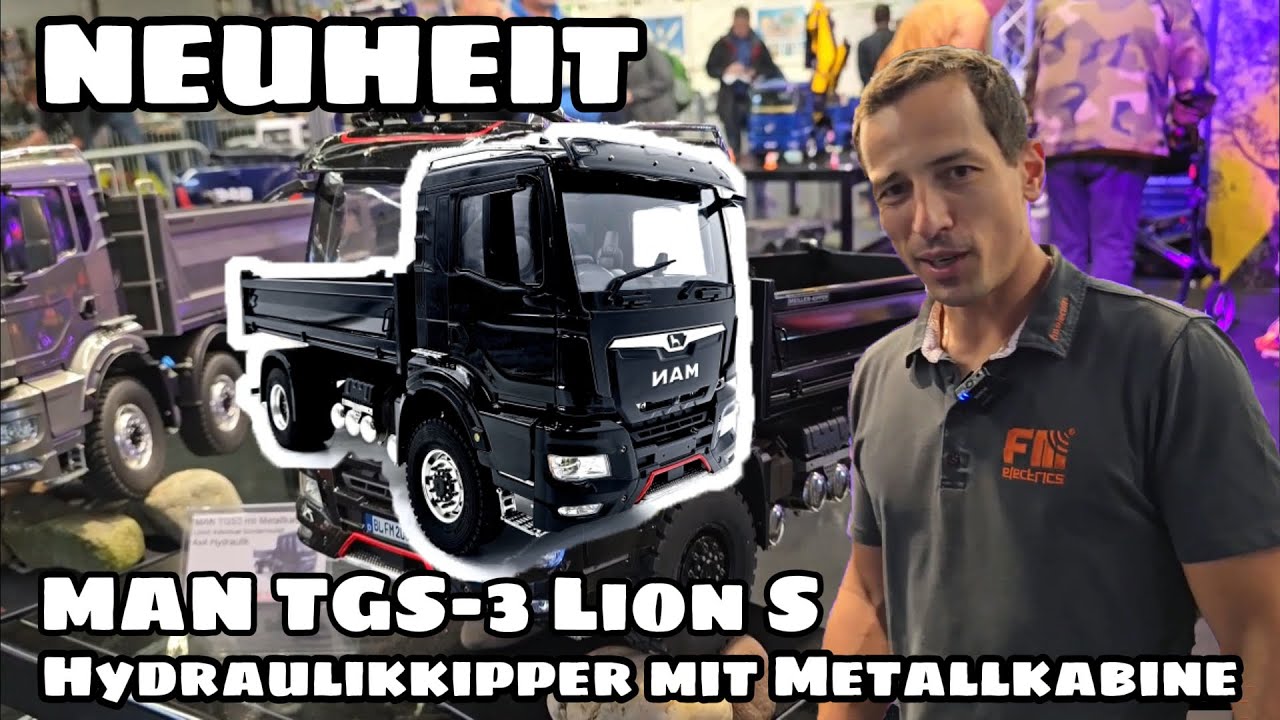 NEUHEIT MAN TGS-3 Lion S Hydraulikkipper by FM electrics + kleiner Rundgang am Stand Intermodellbau