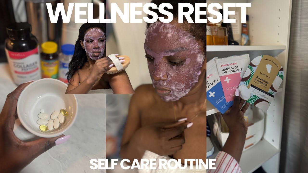 WELLNESS RESET 🌱yoga morning routine, workingout,skincare routine, self care routine 💅🏾☀️