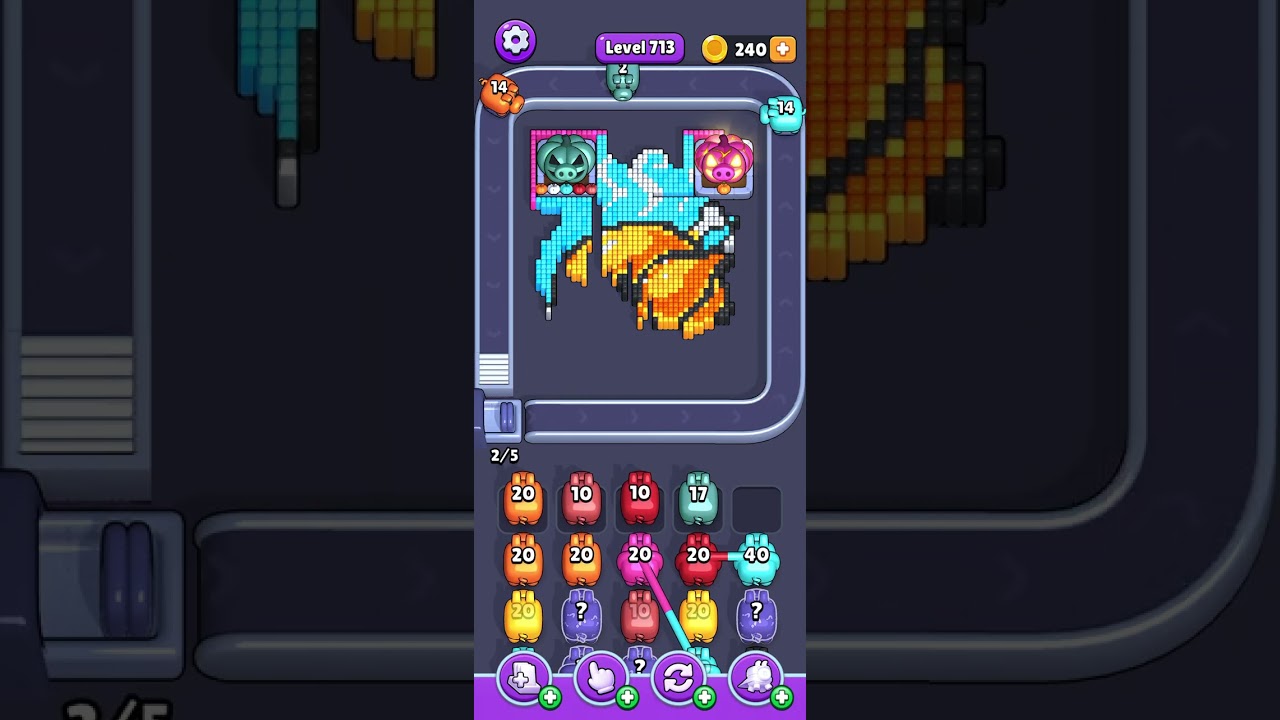 Solving level 713 Hard - Pixel Flow