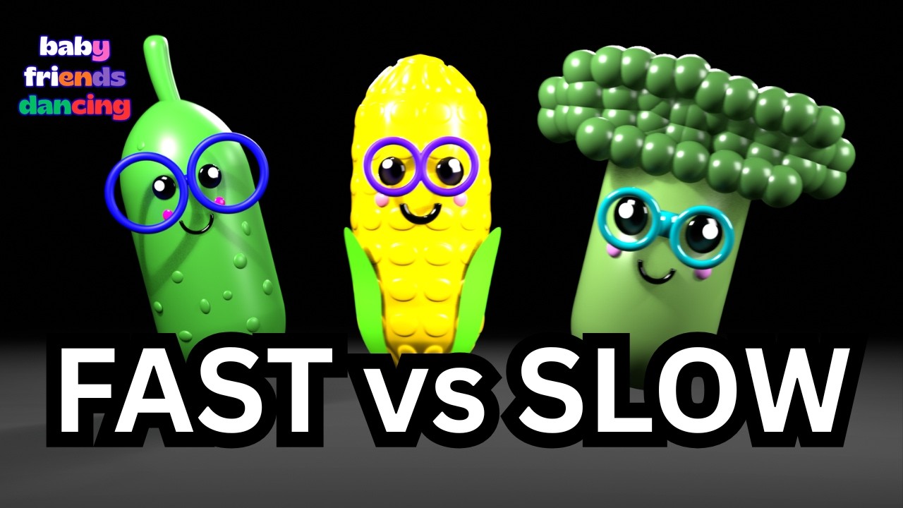 Fast and Slow Song for Kids  Pepo, Mazi & Coli  High Contrast Sensory
