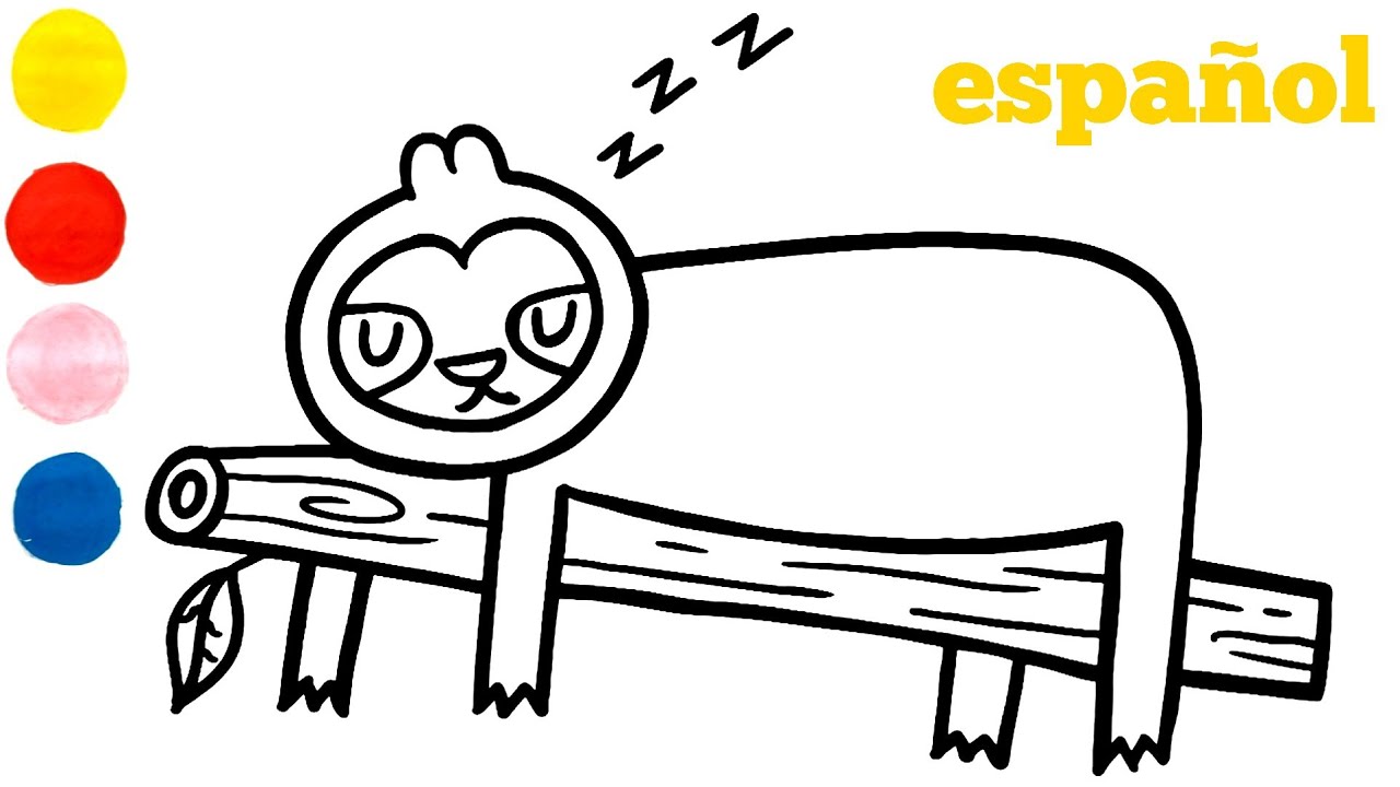 Cómo dibujar y colorear un perezoso dormido para niños