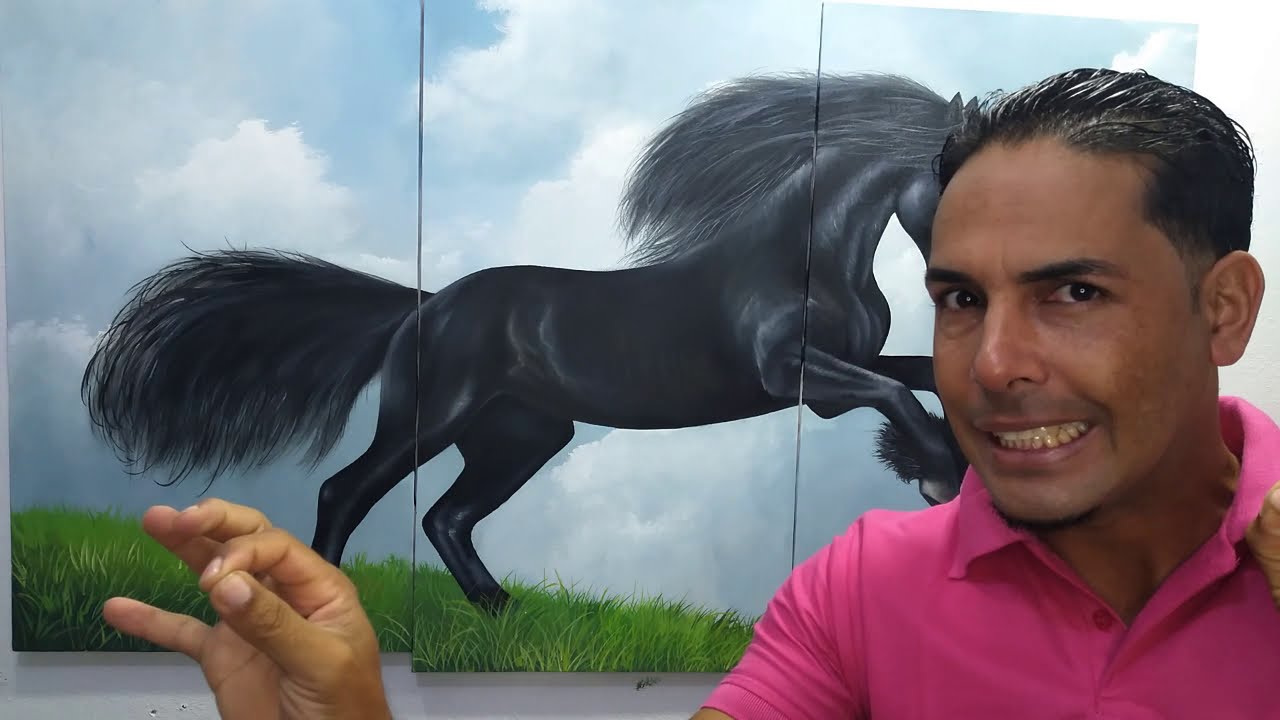 Como Pintar Caballo Negro paso a paso muy facil y Rapido