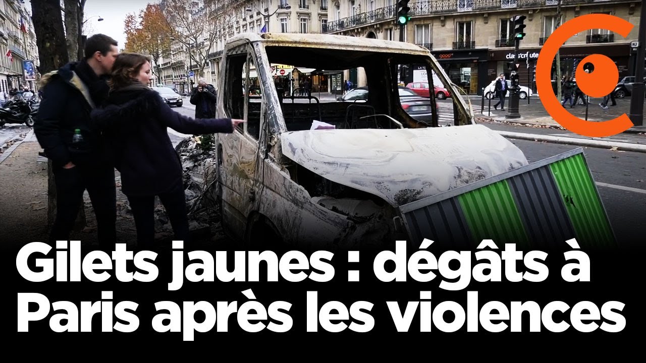 Gilets jaunes :  les dégâts à Paris après les violences (2 décembre 2018, Paris)