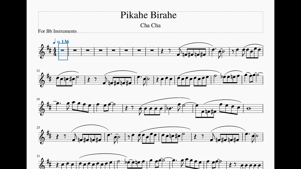 Pikahe Birahe Chacha – Trumpet and Bflat Sheet Music and Minus One Instrument Back Track