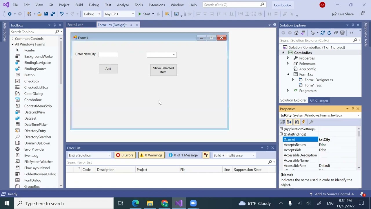 ComboBox in C# Net