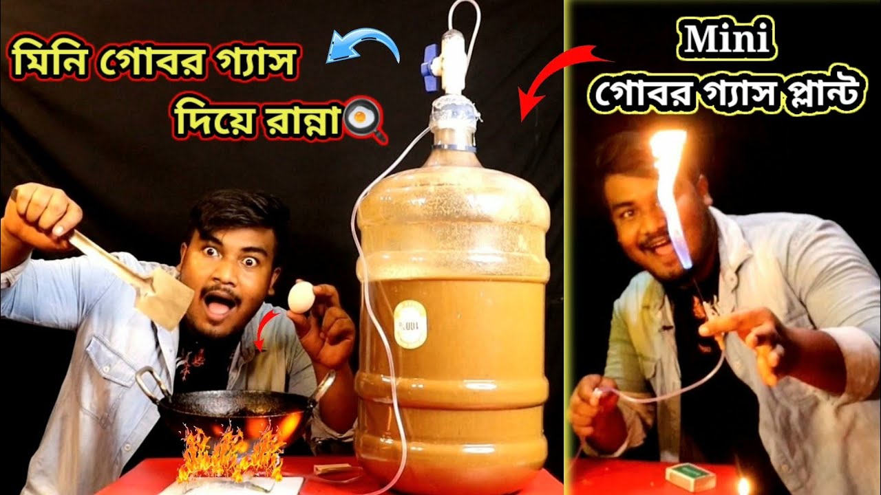 মিনি গোবর গ্যাস দিয়ে রান্না করলাম | How To Make Mini Gobar Gas Plant 😁