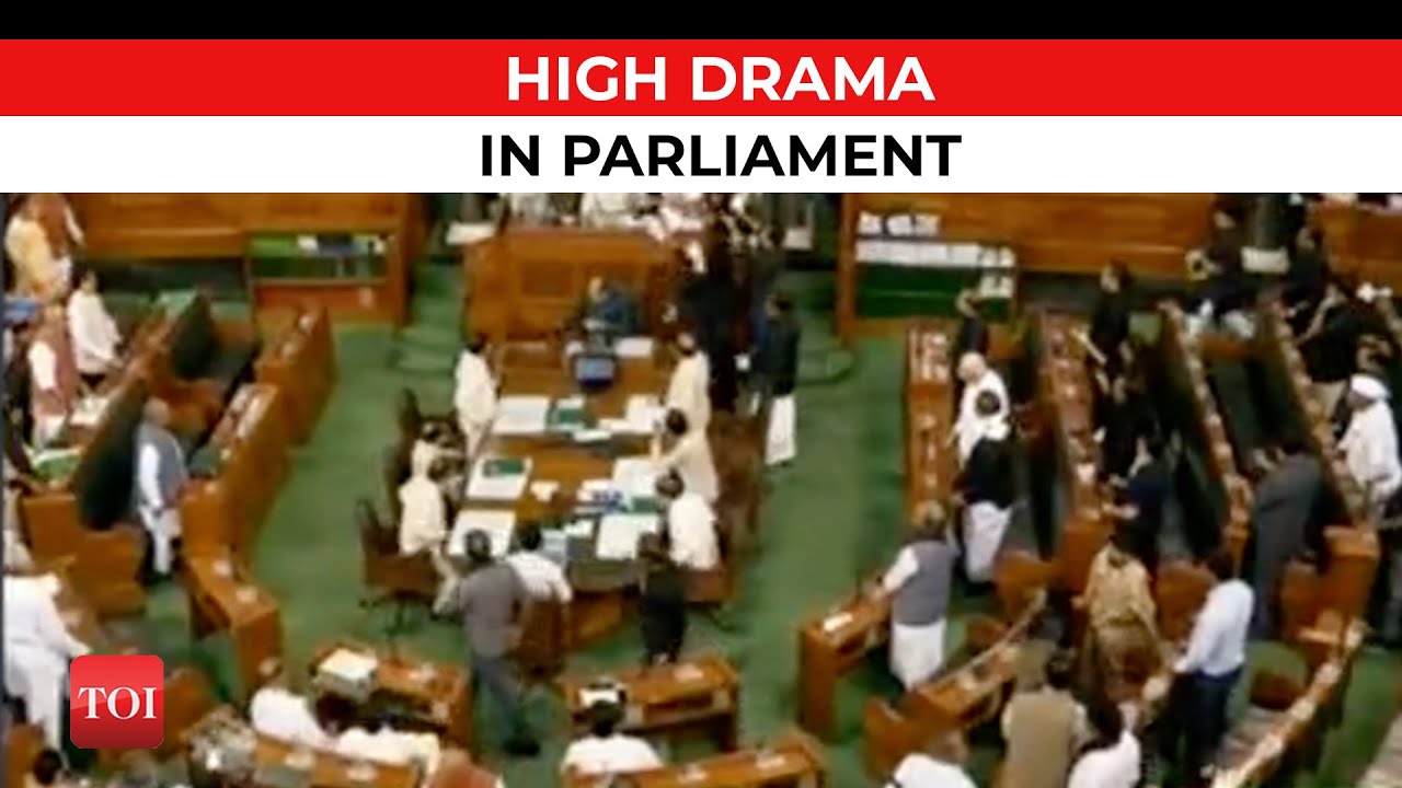 Parliament logjam: Opposition MPs tear Rahul Gandhi's disqualification copy, throw at LS Chair