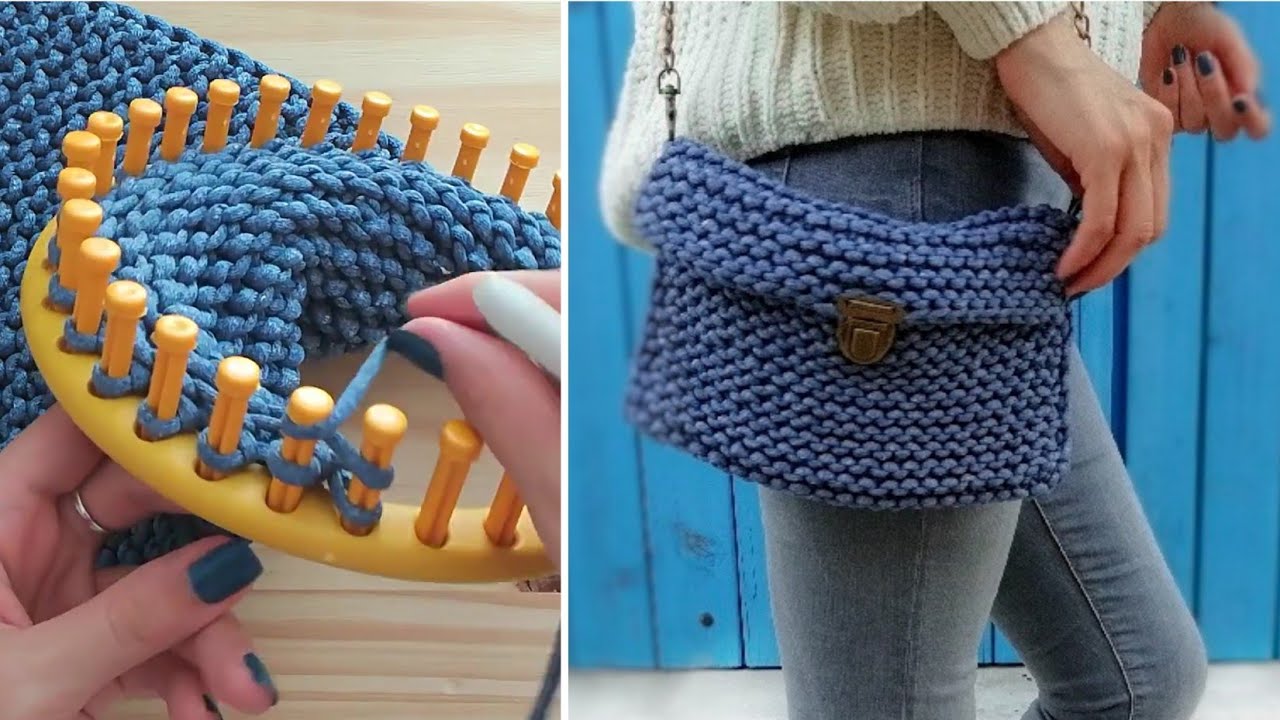 👜 HOW TO KNIT A CLUTCH PURSE/BAG ON ROUND LOOM