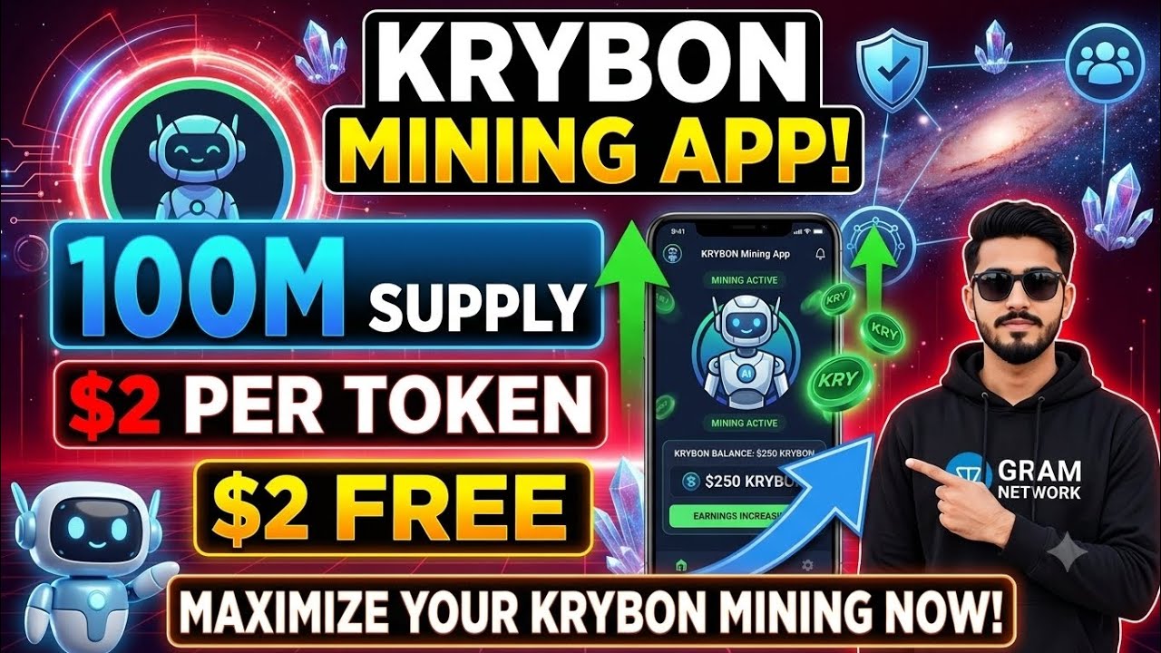  EARN FREE USDT FROM  KRYBON Mining App.... Exchange mining Project / Full Guide on how to start 