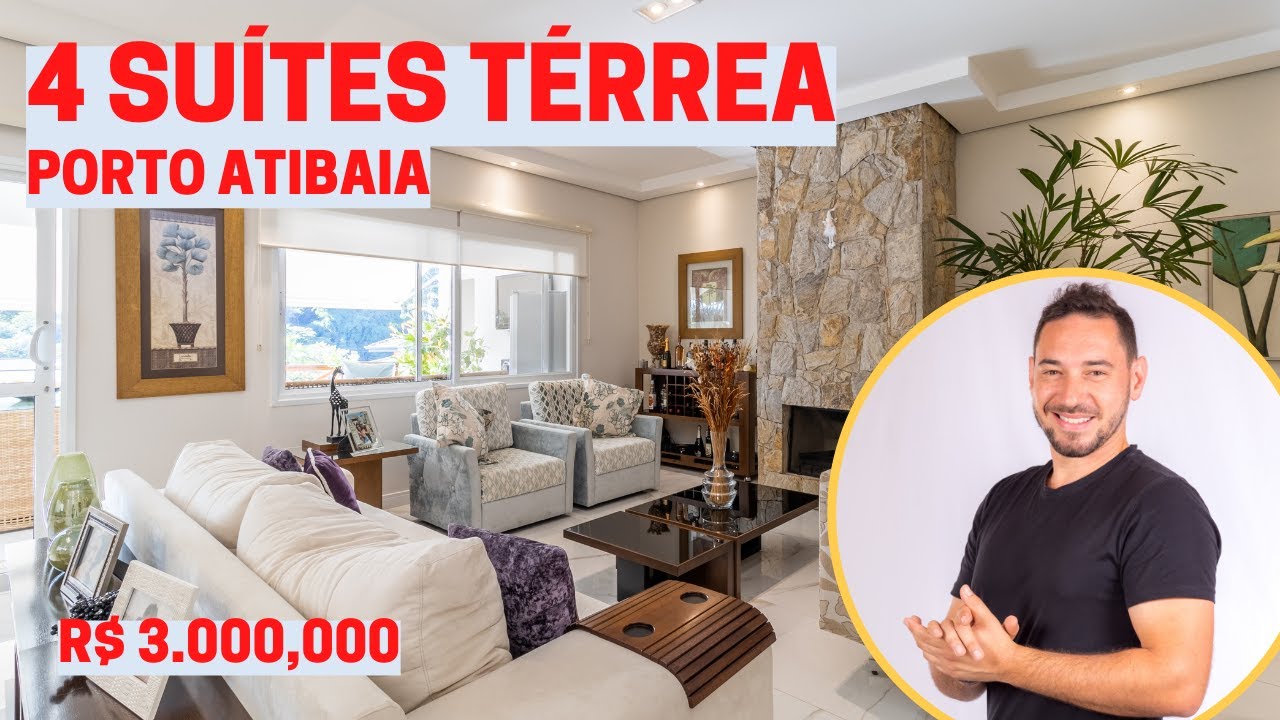 CASA A VENDA NO CONDOM&Iacute;NIO PORTO ATIBAIA - T&Eacute;RREA COM 4 SU&Iacute;TES #atibaia #casaematibaia #atibaiasp