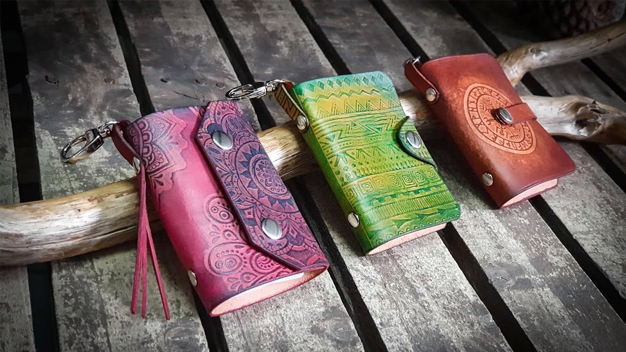 Making Leather Card wallet, no sewing | Leather projects for beginners | Leather Card Holder Pattern